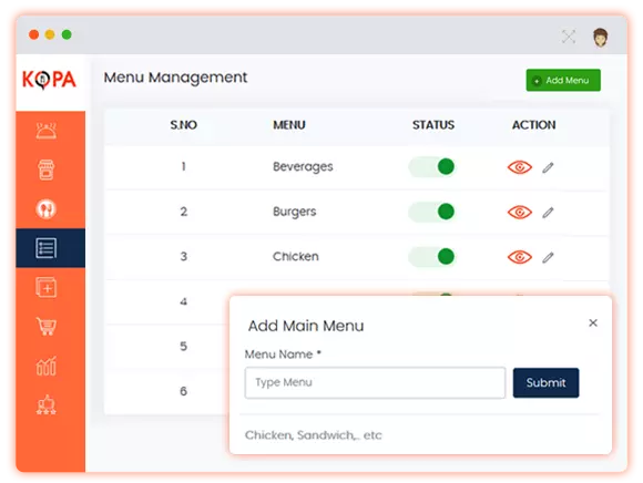 Restaurant Ordering System Software